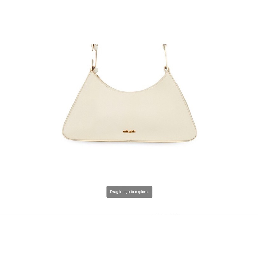 Cult Gaia Aliza logo patent leather shoulder bag